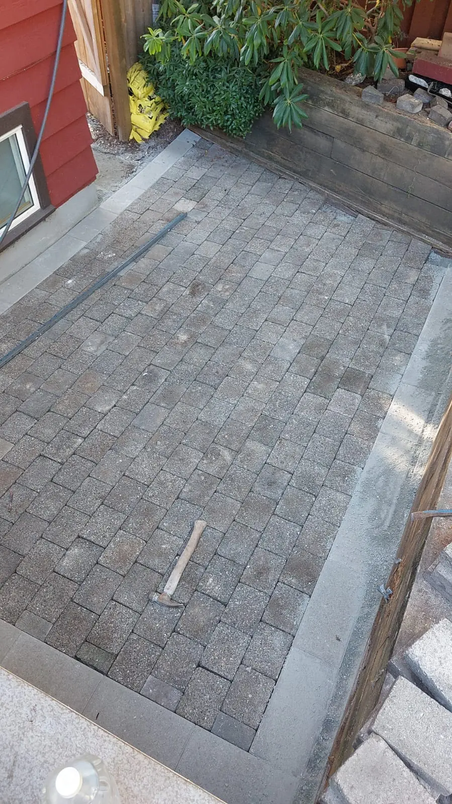 Finished paver work with a new border